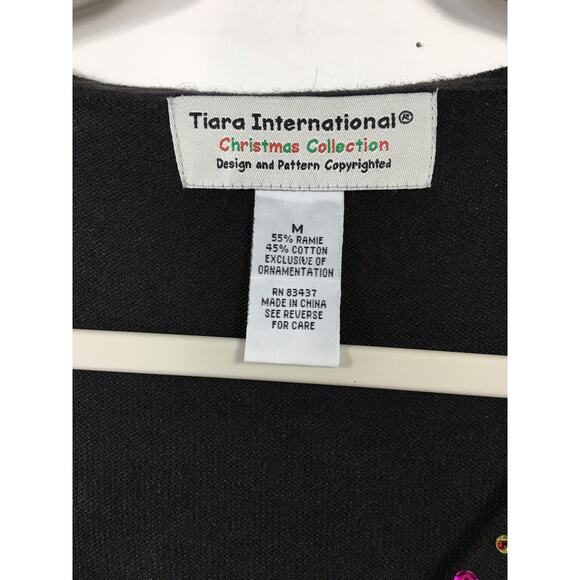 Tiara International Christmas Collection Cardigan Sweater Womens Medium‎ Beaded - Picture 7 of 11